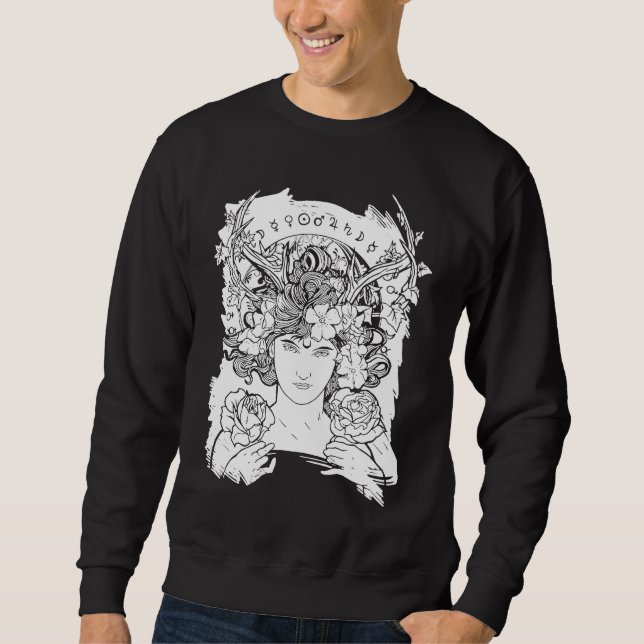 Aesthetic Occult Witch Witchcraft Flowers Roses Wo Sweatshirt (Vorderseite)