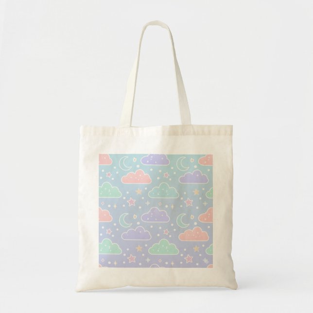 Aesthetic Pastel Cloud Canvas Tote Bag Tragetasche (Vorne)