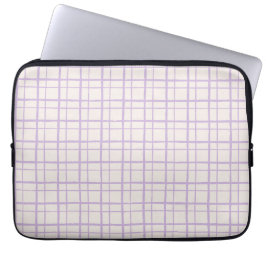 Aesthetic Pastel Hand Drawn Grid Dusty Lilac Laptopschutzhülle