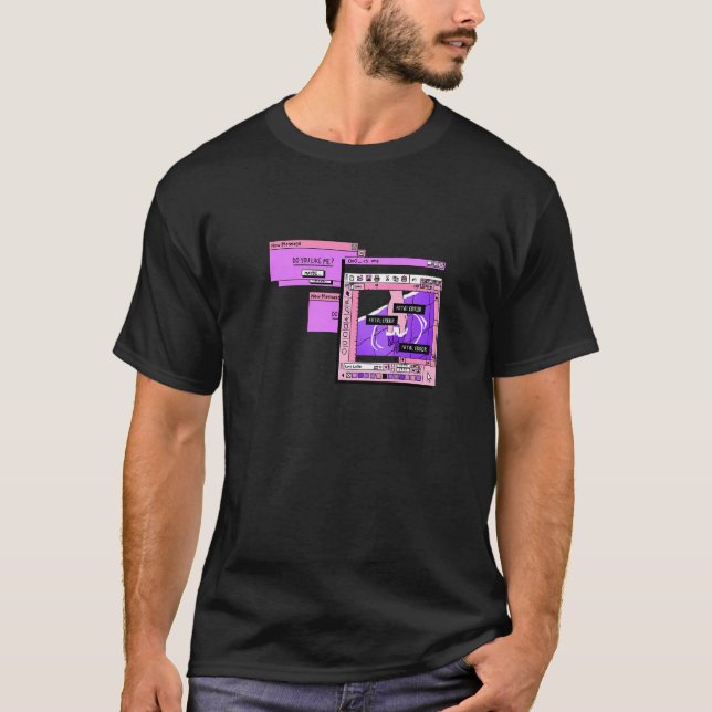 Aesthetic PC Browser Vaporwave Sad Illustration   T-Shirt (Vorderseite)