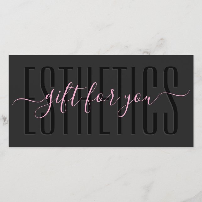 Aesthetic Pink Black Beauty Professional Gift Card (Vorderseite)