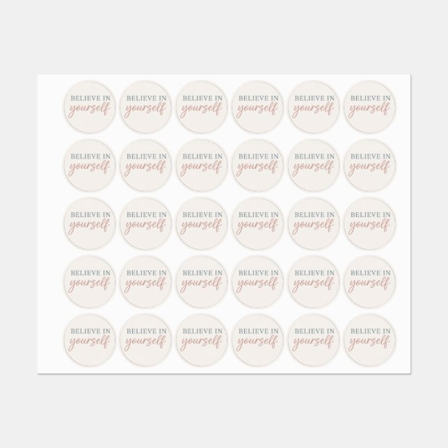 Aesthetic Quote – Minimal Pastel Motivation Etiketten (Blatt)