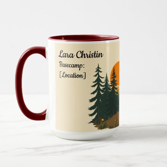 Aesthetic Retro Hiking Club Personalized Gift Tasse (Links)