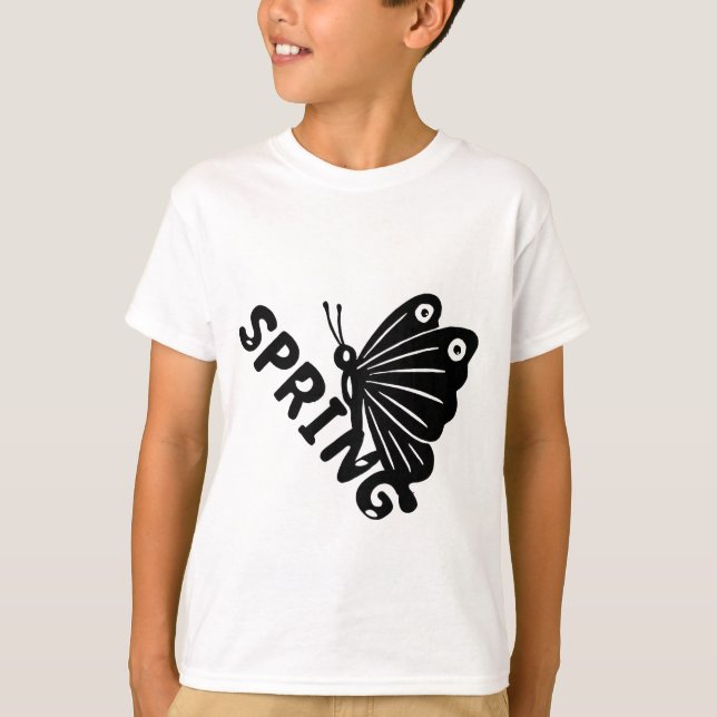  Aesthetic Spring Butterfly Minimalist Graphic T-Shirt (Vorderseite)