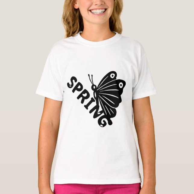 Aesthetic Spring Butterfly Minimalist Graphic T-Shirt (Vorderseite)