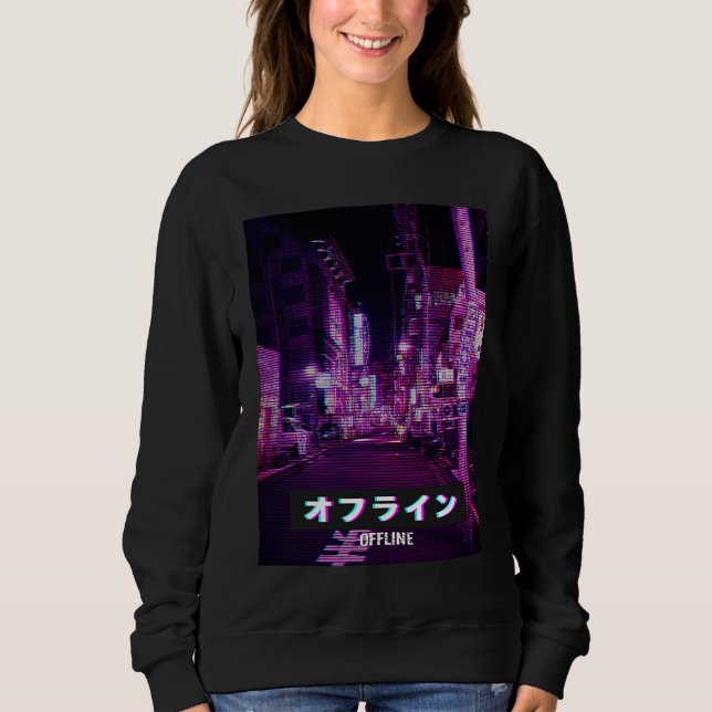Aesthetic Style Vaporwave Japan 80s Meme Sad Glitc Sweatshirt (Vorderseite)