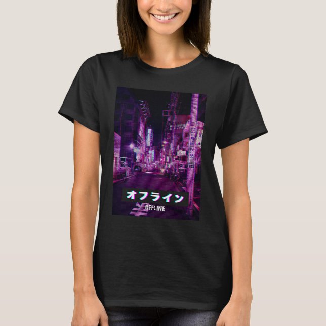Aesthetic Style Vaporwave Japan 80s Meme Sad Glitc T-Shirt (Vorderseite)