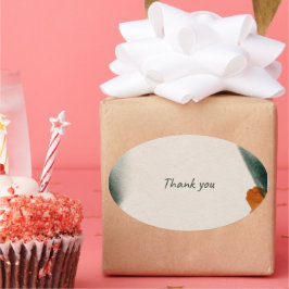 Aesthetic Thank You Label Watercolor Packaging  Ovaler Aufkleber