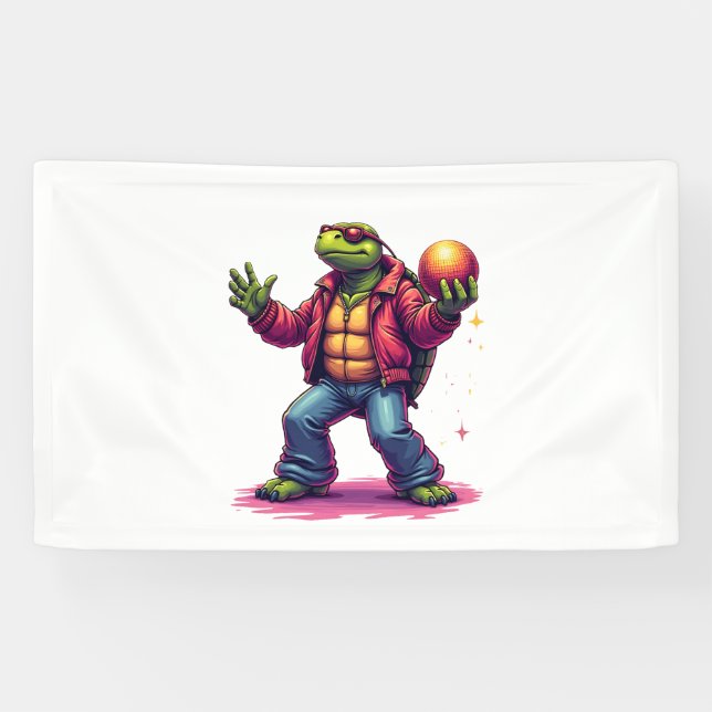 Aesthetic Turtle Disco T - Shirt Banner (Horizontal)