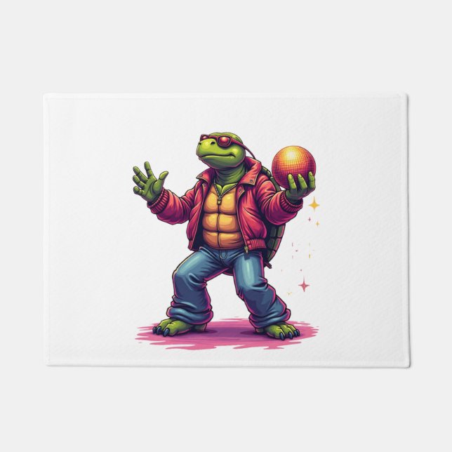 Aesthetic Turtle Disco T-Shirt Fußmatte (Vorderseite)