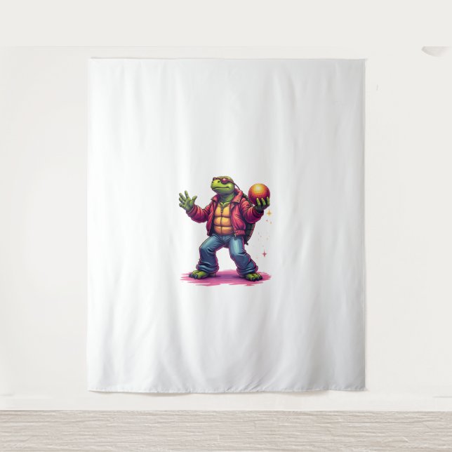 Aesthetic Turtle Disco T - Shirt Wandteppich (Vorderseite)