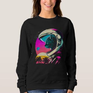 Aesthetic Vaporwave Space Cat 80s 90s Astronaut  1 Sweatshirt
