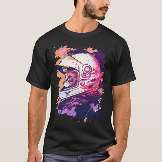 Aesthetic Vaporwave Space Cat 80s 90s Astronaut  6 T-Shirt (Vorderseite)