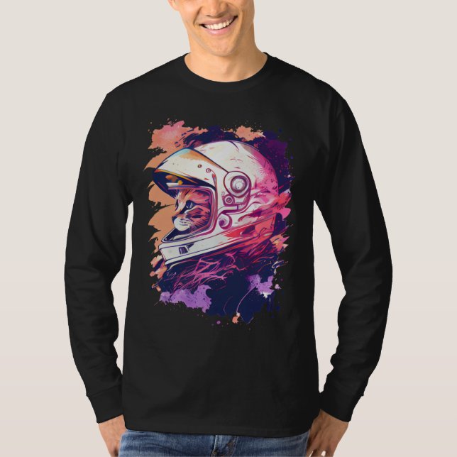 Aesthetic Vaporwave Space Cat 80s 90s Astronaut  6 T-Shirt (Vorderseite)