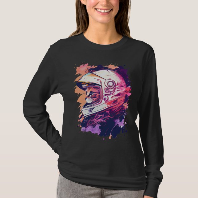 Aesthetic Vaporwave Space Cat 80s 90s Astronaut  6 T-Shirt (Vorderseite)