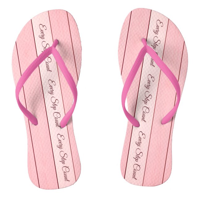 Aesthetic Vertical Wood Pattern Pink Colour  Flip Flops (Fußbett)
