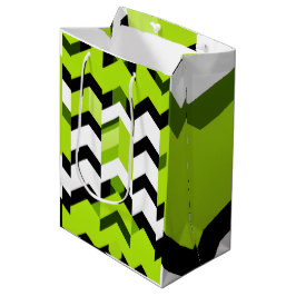 Aesthetic Vibrant Wasabi Chevron Modern Texture Mittlere Geschenktüte