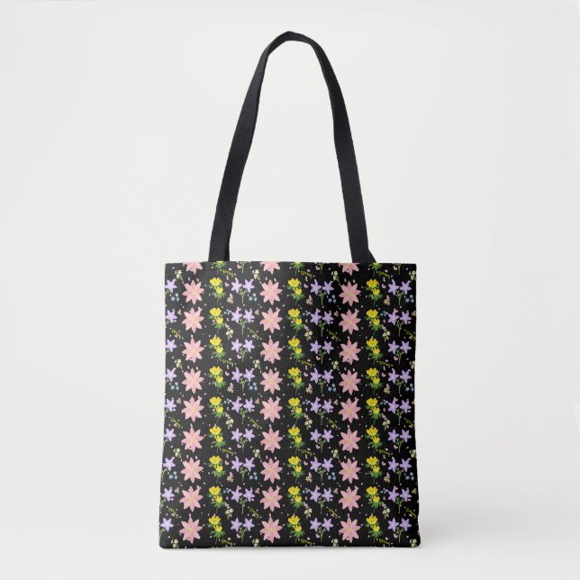 Aesthetic Wildflower Botanical Pattern Tote Bag  (Vorderseite)