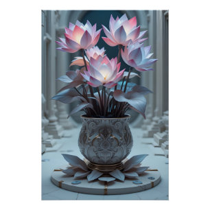 Aether-Bloom Lotus Garden Poster