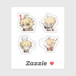 Aether Genshin Impact 4er Pack Sticker Sheet Extra