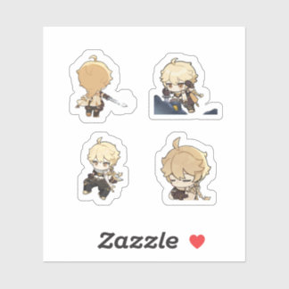 Aether Genshin Impact 4er Stickerbogen Extra  Aufkleber