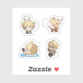Aether Genshin Impact 4er Stickerbogen Extra P Aufkleber