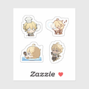 Aether Genshin Impact 4er Stickerbogen Extra P Aufkleber