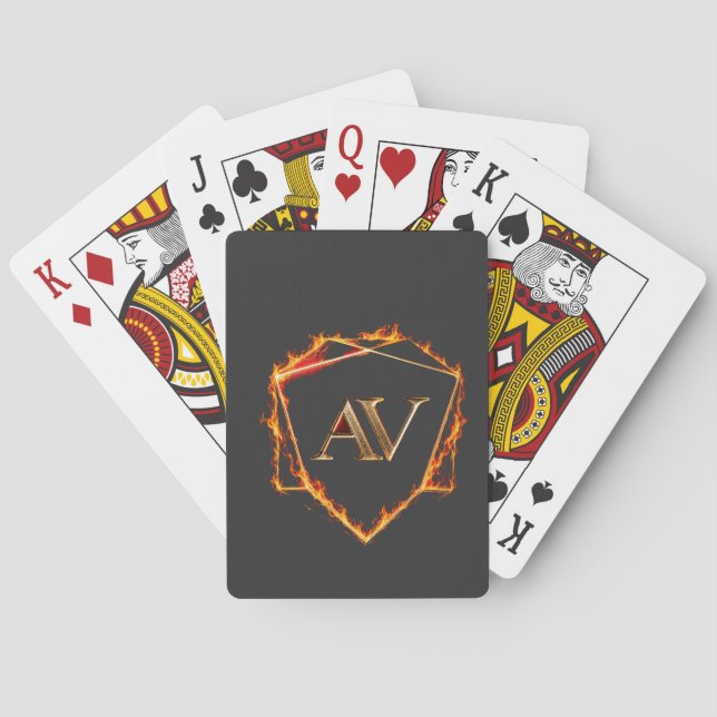 AETHER VANGUARD - AV Logo Stein-Form Streetwear Spielkarten (Rückseite)