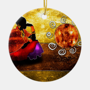af002 Afrika retro Vintage Artgeschenke Keramikornament