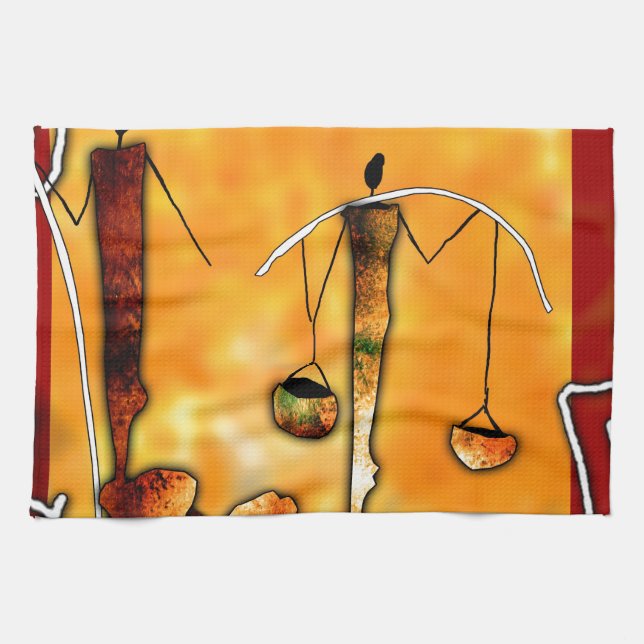 af041 Afrika retro Vintage Artgeschenke Geschirrtuch (Horizontal)