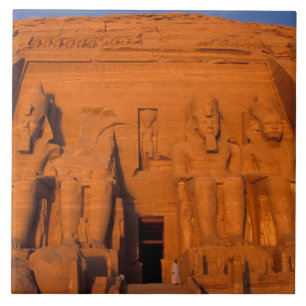 AF, Ägypten, Abu Simbel. Fassade bei Sonnenunterg Fliese