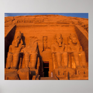 AF, Ägypten, Abu Simbel. Fassade bei Sonnenunterg Poster