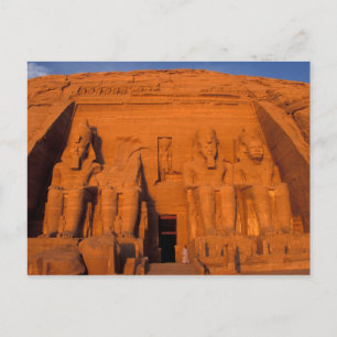 AF, Ägypten, Abu Simbel. Fassade bei Sonnenunterga Postkarte