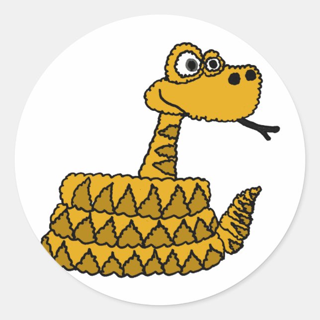 AF - Cartoon Funky Rattlesnake Runder Aufkleber (Vorderseite)