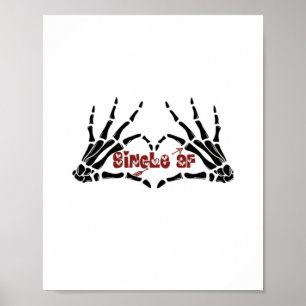 Af Skeleton Hands Heart Classic Poster