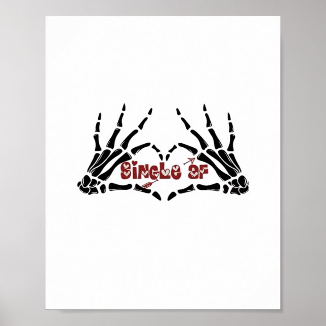 Af Skeleton Hands Heart Classic Poster (Vorne)