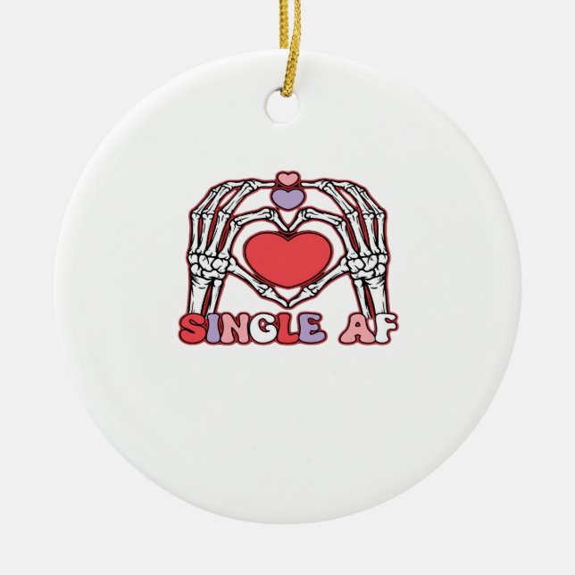 Af Skeleton Hands Valentinstag Classic Keramik Ornament (Vorne)