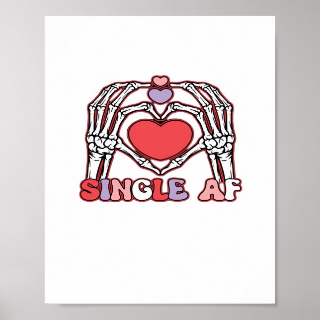 Af Skeleton Hands Valentinstag Classic Poster (Vorne)