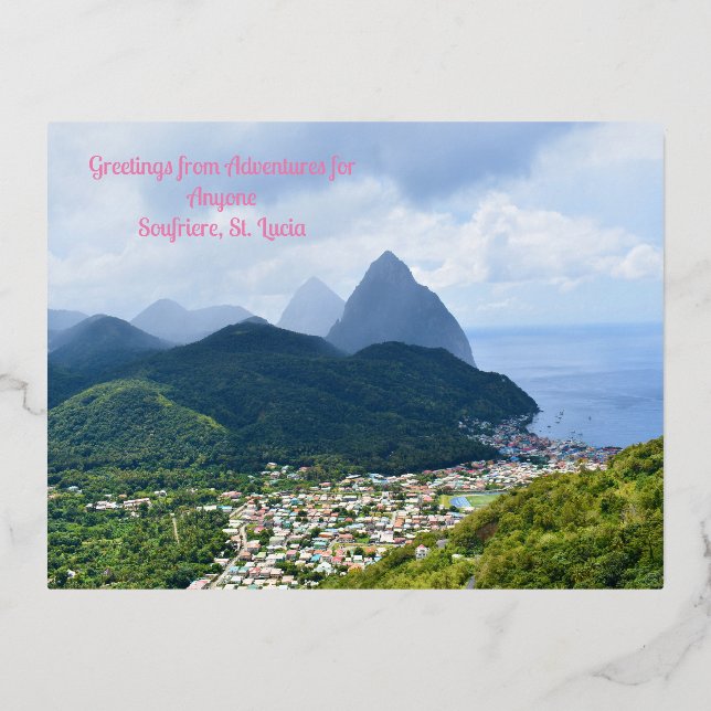 AFA Postkarte Soufriere, St. Lucia (Vorderseite)