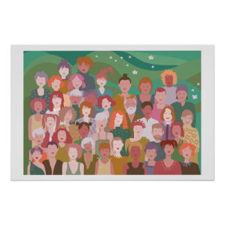 afbeelding groep mensen poster