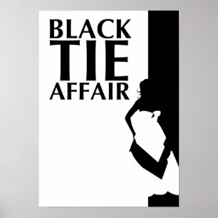 Affäre mit schwarzer Krawatte: schöne Silhouette Poster