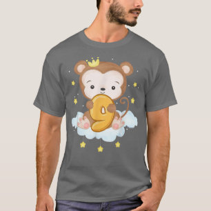 Affe 9. Geburtstag Outfit Junge 9 Jahre alt Gebore T-Shirt