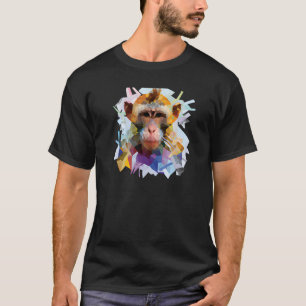 Affe Abstrakt Polygon Cool Geometric Wild Animal T-Shirt