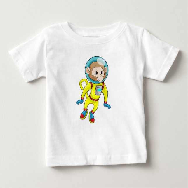 Affe als Astronaut Baby T-shirt (Vorderseite)