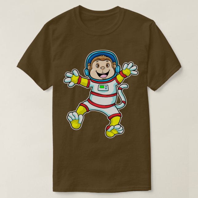 Affe als Astronaut in Kostüm mit Helm T-Shirt (Design vorne)