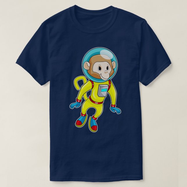 Affe als Astronaut T-Shirt (Design vorne)