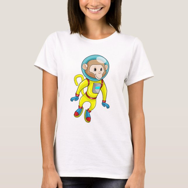 Affe als Astronaut T-Shirt (Vorderseite)