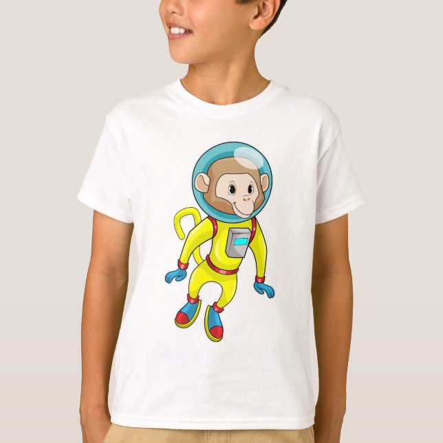 Affe als Astronaut T-Shirt (Vorderseite)