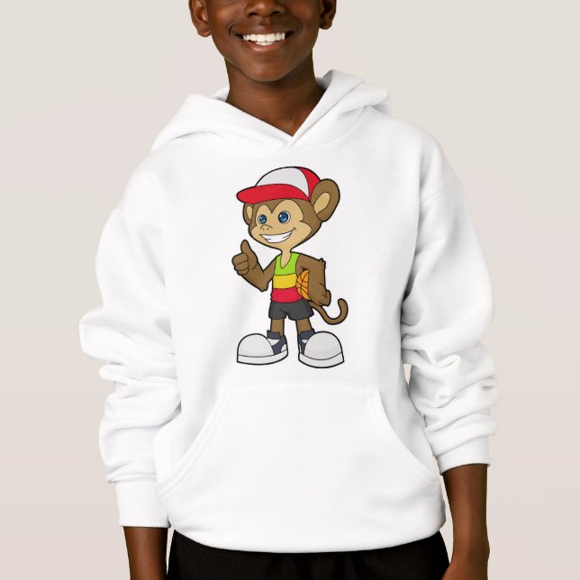 Affe als Basketballspieler mit Basketball Hoodie (Vorderseite)