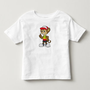 Affe als Basketballspieler mit Basketball Kleinkind T-shirt